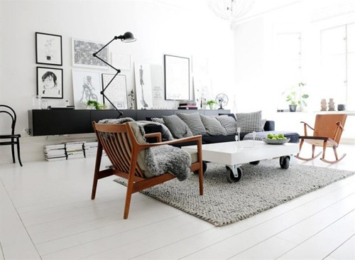 apartamento en perfecto blanco y negro