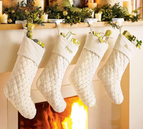 guirnalda Impresión Botánica Decoración de Navidad - Cómo Decorar con Calcetines o Botas Navideñas -  Ideas Casas