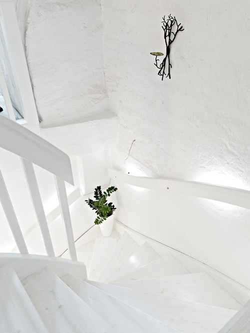 Ideas para escaleras: diseño blanco e iluminación moderna ideas ...